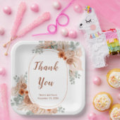 ボホテラコッタパンパスグラス ペーパープレート (パーティー)