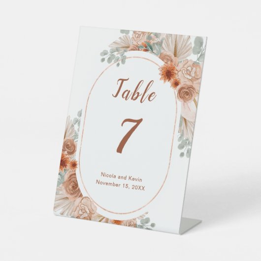 ボホテラコッタパンパスグラス 台座サイン (正面)