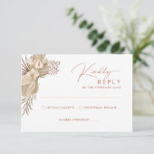 ボホテラコッタパンパスグラスRSVP返信カード 出欠カード (スタンド正面)