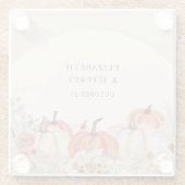 ボホテラコッタパンパスパンプキンス秋の結婚式 ガラスコースター (裏面)