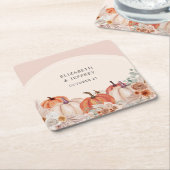 ボホテラコッタパンパスパンプキンス秋の結婚式 スクエアペーパーコースター (アングル)