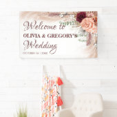 ボホテラコッタパンパスフローラブルゴーニュ結婚ーズ 横断幕 (インサイチュ)