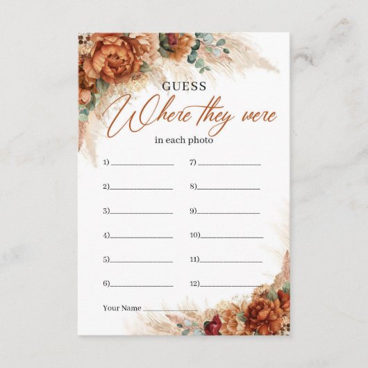 ボホテラコッタパンパスブルゴーニュ エンクロージャーカード (正面)