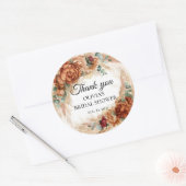 ボホテラコッタパンパ感謝していスブライダルシャワーユー ラウンドシール (封筒)