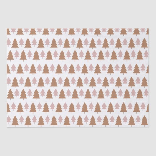 ボホテラコッタピンクホワイトクリスマスツリーズホリデー 薄葉紙 (正面)