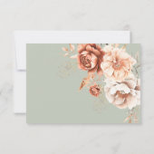 ボホテラコッタピーチクリームフローラグリーンQRコード 出欠カード (裏面)