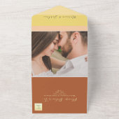 ボホテラコッタピーチ結婚ズ オールインワン招待状 (外側)