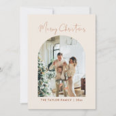 ボホテラコッタファミリーフォトクリスマスカード 招待状 (正面)