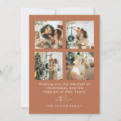 ボホテラコッタファミリーフォトクリスマスカード 招待状 (裏面)