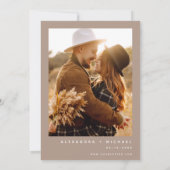 ボホテラコッタフォトパンパスグラス結婚ズ 招待状 (裏面)