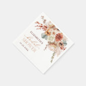 ボホテラコッタフラワーズ秋ブライダルシャワー スタンダードカクテルナプキン (角)
