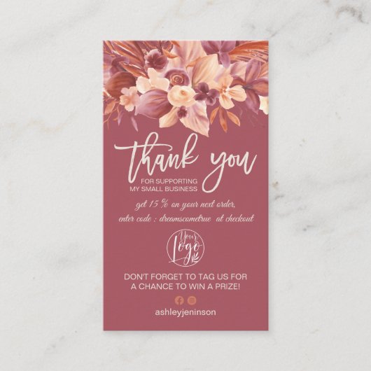 ボホテラコッタフローラのロ感謝していゴの注文はバス 名刺 (正面)