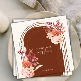 ボホテラコッタフローラアーチベイビーシャワー スタンダードランチョンナプキン