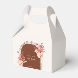 ボホテラコッタフローラアーチベイビーシャワー フェイバーボックス