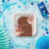 ボホテラコッタフローラアーチベイビーシャワー ペーパープレート (パーティー)