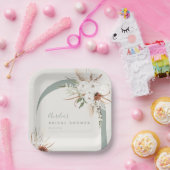 ボホテラコッタフローラアーチ ペーパープレート (パーティー)