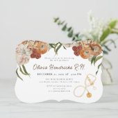 ボホテラコッタフローラナース卒業招待状 招待状 (スタンド正面)