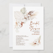 ボホテラコッタフローラパンパスグラスブライダルシャワー 招待状 (正面)