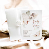 ボホテラコッタフローラパンパスグラスブライダルシャワー 招待状