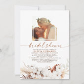 ボホテラコッタフローラパンパスグラスブライダルシャワー 招待状 (正面)