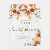 ボホテラコッタフローラブライダルシャワーウェルカム アクリルサイン (正面)