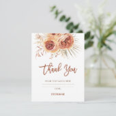 ボホテラコッタフローラブライダルシャワー感謝していカード 招待状 (スタンド正面)