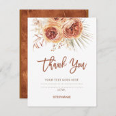 ボホテラコッタフローラブライダルシャワー感謝していカード 招待状 (正面/裏面)