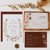 ボホテラコッタフローラブライダルシャワー招待 招待状