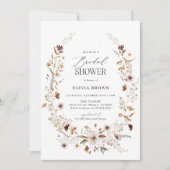 ボホテラコッタフローラブライダルシャワー招待 招待状 (正面)
