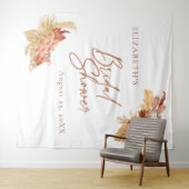 ボホテラコッタフローラブライダルシャワー背景 タペストリー (インサイチュ(横))