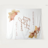 ボホテラコッタフローラブライダルシャワー背景 タペストリー (正面(横))