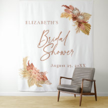 ボホテラコッタフローラブライダルシャワー背景