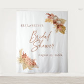 ボホテラコッタフローラブライダルシャワー背景 タペストリー (正面)