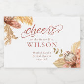 ボホテラコッタフローラブライダルシャワー スパークリングワインラベル (シングルラベル)