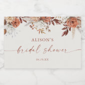 ボホテラコッタフローラブライダルシャワー スパークリングワインラベル (シングルラベル)