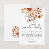 ボホテラコッタフローラベビーシャワーありがとう サンキューカード (正面/裏面)