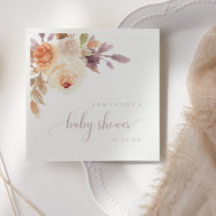 ボホテラコッタフローラベビーシャワーペーパーナプキン