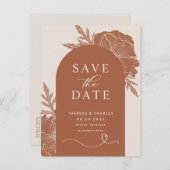 ボホテラコッタフローララインアーチ日付を保存 案内ポストカード (正面/裏面)