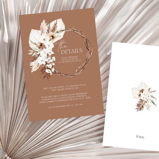 ボホテラコッタフローラリース結婚ズ詳細 エンクロージャーカード