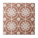 ボホテラコッタフローラルパターン タイル<br><div class="desc">Boho terracottaと白の花のパターンあなたのDIYプロジェクト。飾りタイルのコースター独身の、またはキッチンのバックスプラッシュ、バスルームのタイルや暖炉の炉として使用する。クリエイティブだ!2サイズ利用可能。</div>