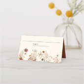 ボホテラコッタフローラワイルドフラワークリーム結婚ズ プレイスカード (正面)