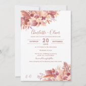 ボホテラコッタフローラ砂漠のパンパ結婚ス写真 招待状 (正面)