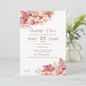 ボホテラコッタフローラ砂漠のパンパ結婚ス写真 招待状 (スタンド正面)