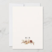 ボホテラコッタフローラ結婚式の日付を保存 招待状 (裏面)