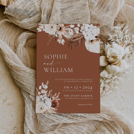 ボホテラコッタフローラ結婚式招待状 招待状