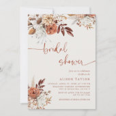 ボホテラコッタブライダルシャワークリームフローラ 招待状 (正面)