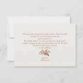 ボホテラコッタブライダルシャワーサンキューカード 招待状 (裏面)
