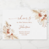 ボホテラコッタブライダルシャワーミニワきらめくイン スパークリングワインラベル (シングルラベル)