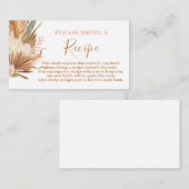 ボホテラコッタブライダルシャワーレシピカードリクエスト エンクロージャーカード (正面/裏面)
