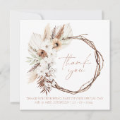 ボホテラコッタブラウンドライドフローラ結婚リース サンキューカード (正面)